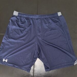 Under Armour Men's Navy Athletic Shorts with Gray Accents